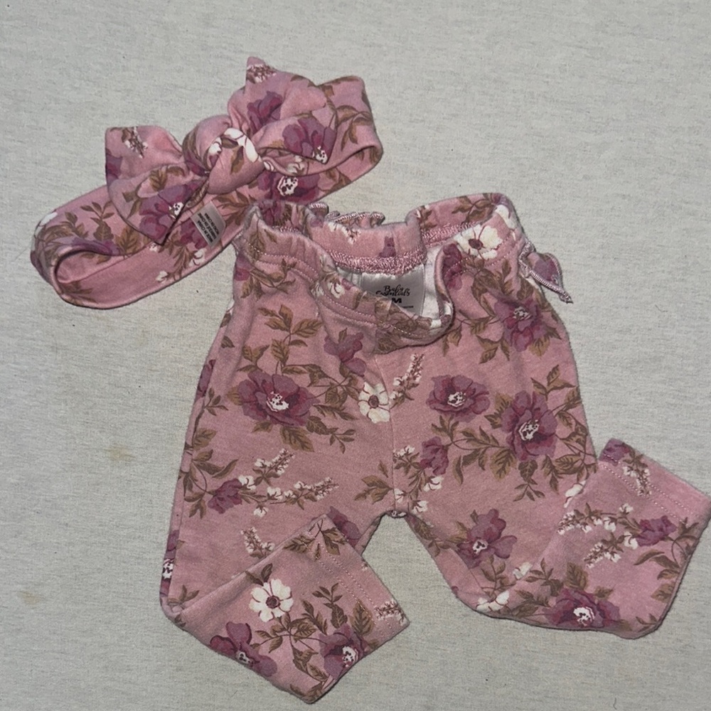 Kids Size 6M Baby Essentials Baby Essentials Pink and Purple Hair Bow Set.